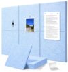 0.47”Thick Felt Bulletin Board Wall Tiles Pin Board 36x24 (L-Blue)