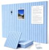 0.47”Thick Slat Felt Bulletin Board Wall Tiles Pin Board 36x24 (F-LBlue)