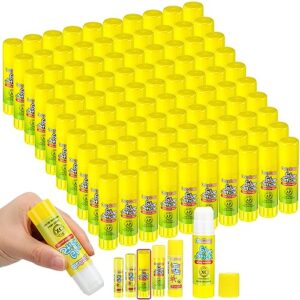 0.53 oz White Glue Stick Washable Glue Stick for Crafts Home School Classroom Students Teachers Employees Scrapbooking Crafting Supplies (100 Pcs)