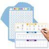 1-120 Number Chart Dry Erase Flash Cards, 10 Pcs Double Sided Addition Subtraction Regrouping Math Manipulatives, Base Ten Whiteboard Math Games for Teacher Tool 1st 2nd 3rd Grade Classroom Must Haves