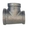 1-1/4" X 1" X 1-1/4" BLACK IRON REDUCING TEE, UL/FM Listed