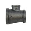 1-1/4" X 1" X 1/2" BLACK IRON REDUCING TEE, UL/FM Listed
