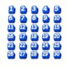 1-30 Number Pencil Caps Set, Blue White Marking Pencil Toppers with Side Hole for Classroom Stations Group Teaching Preschool Supplies for Students Teachers