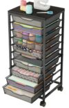 10-Drawer Rolling Storage Cart, Craft Organizers and Storage, Black