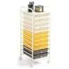 10-Drawer Rolling Storage Cart, Mobile Organizer Unit for Office, School, and Craft Supplies, Yellow/Grey/Beige Mix, 15" D x 13" W x 34" H, 1 Unit