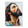 1000-Piece Wood Jigsaw Puzzle, Upward Gaze Jesus Thick Impasto Palette Knife Modern Christian Oil Wall Art, High-Difficulty, Family Activity, Home Decor, Eco-Friendly, 29.5×39in