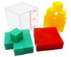 1000mL Transparent Cubic Volume Demonstrator, 27 Multi-Color 3cm Unit