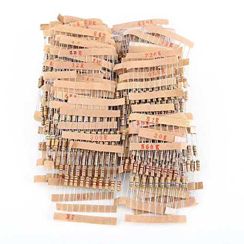 1000 Pcs 100 Values Resistor Kit, 5% 1/2 Watt Resistors Kit, Resistors Assortment kit, Carbon Film 1-10M ohm for DIY Projects and Experiments