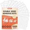 1000 Pcs Double Sided Sticky Dot with Pull Tab, 3 Sizes Clear Removable Glue Dots Posters Tape, No Trace Sticky Tack for Poster Balloon Museum Crafts Party Decoration
