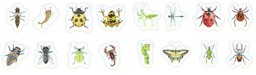1000Pcs Insect Stickers,1 Inch Reward Stickers in 32 Patterns,Film Cartoon Decal 4 Rolls Spring Insect Animals Stickers Self Adhesive Seals Water Bottle Scrapbook Incentive Sticker for Classroom
