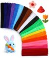 1000 Pcs Pipe Cleaners Bulk Craft Supplies Chenille Stems 20 Colors Craft Pipe Cleaners for Flower Making, Festival Home Decorations, Art Supplies
