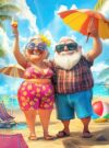 1000 Piece Jigsaw Puzzle for Adults - Funny Parents or Grandparents on a Tropical Beach Vacation - Challenging Puzzle - Retirement Gift for Mom or Dad - 20x27 inch