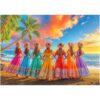 1000 Piece Jigsaw Puzzles for Adults, Hawaii Hula Beach Tropical Puzzle with Letters on Back, 28 x 20in Difficult Hard Challenging Jigsaw Puzzles, Perfect Christmas Birthday Party Home Decor Gift