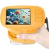 1000X Kids Handheld Microscope, 4K Digital Mini Pocket Digital Microscope with 2.4" IPS Screen, Built-in Camera & 12 Prepared Slides, STEM Educational Toy, Birthday Gift for Boys & Girls Ages 3–12