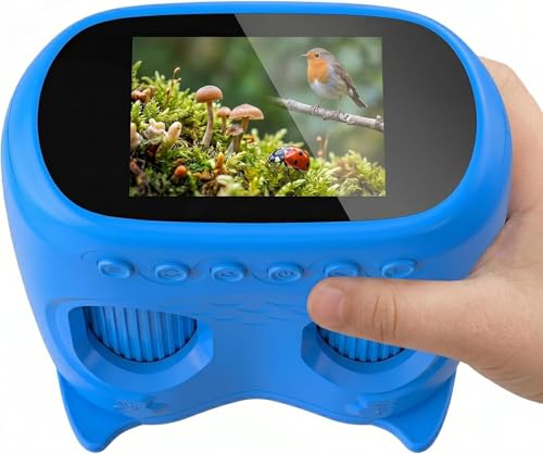 1000X Microscope for Kids, 2-in-1 Kids Microscope Telescope with 2.0" Digital Screen, Handheld Microscope, Science Kits, STEM Toys Birthday Gifts for 4 5 6 7 8 9 10 12 Year Old Girls Boys (Blue)