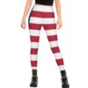 100% BLUE COLLAR Womens Flag United Print High Waist Yoga Leggings
