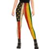 100% BLUE COLLAR Womens Juneteenth Print Breathable Stretch Leggings