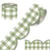 100FT Checkered Bulletin Board Border-Scalloped Checkerboard Decorative Roll for Walls, Desks, Windows, Doors, Lockers, Schools, Classrooms, Homeschool & Offices(Green)