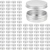 100 Pack 2 oz Aluminum Salve Tins with Lids, Round Screw Top Containers