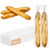 100 Pack Baguette Bags for Homemade Bread, 5 x 23 Inch Clear Plastic French Bread Bags With Twist Ties, Disposable Long Bread Bags