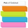 100 Pack Colored Sentence Strips 3" x 12" Rainbow Ruled Sentence Strip, Word Learning Strips for Classroom Office(5 Colors)