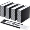 100 Pack Magnetic 'C' Channel Label Holders for Metal Racks and Shelves with Protective Films and Replacement Strips 3" x 1"