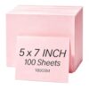 100Pack Pink Cardstock, 230GSM 5x7in Cardstock for Invitations & Crafts