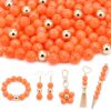 100Pcs 14mm Large Acrylic Beads for Jewelry Making (Orange)