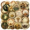 100Pcs 3 Inch Fall Halloween Car Freshie Round Cardstock Cutouts