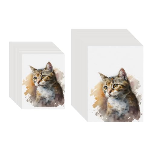 100PCS 8.5x11 & 100PCS 5x7 Watercolor Paper Bulk, 140lb/300g Cold Press Thick Water Color Paper Pad for Child Adult, White Art Paper for Drawing Painting Markers Gouache, Textured Cotton Paper Sheets