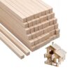 100Pcs Balsa Wood Sticks Square Dowel Rods for DIY Crafts, Model Making & Woodworking, 1/8 x 1/8 x 12 Inch Unfinished Hardwood Wooden Strips for Building, Carving, Molding and Handmade Projects