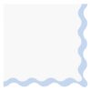 100 Pcs Blue and White Scalloped Paper Napkins 6.5 Inch