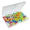 100pcs Drawing Pins in Storage Box, Colored Thumb Tacks for Notice Board Cork Craft(Color3)