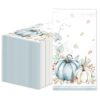 100 Pcs Fall Paper Guest Napkins Blue Pumpkin Disposable Napkins Thanksgiving Dinner Hand Towels for Autumn Home Kitchen Bathroom Supplies Table Decor