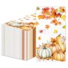 100 Pcs Fall Pumpkin Paper Napkins, Thanksgiving Guest Napkins Autumn Leaves Luncheon Napkin, Disposable Fall Pumpkins Paper Hand Towels for Thanksgiving Harvest Party Table Decor