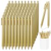 100 Pcs Gold Pens for Writing Slim Metallic Ballpoint Bulk, Retractable Gold Pen for Wedding Guest Book, Wedding Pens Black Ink Smooth Writing 1.0 mm Bridal Shower Business Office Students Teachers