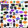 100 Pcs Halloween Mochi Squishy Toys, Kawaii Mini Squishies Bulk for Kids Boys Girls Toddlers, Halloween Fillers Gifts Party Favors(Random)