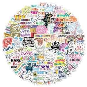 100 PCS Inspirational Stickers, Motivational Words Positive Quote Sticker Packs for Journaling Scrapbook, Waterproof Vinyl Stickers for Water Bottles Laptops Phone Case Classroom