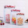 100Pcs Mason Jar Bottle Ziplock Bag Creative ZipperPackaging(5.43x7.76 Inch)