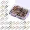 100pcs Mini Heart Shaped Metal Paper Clips Assorted Colors Office Binding Fasteners