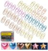 100PCS Mini Heart & Star Paper Clips – Cute Colored Metal Clips for Office, School, Crafts, Planner, Fun Desk Accessories, Clear Box (Pink, Blue, Gold, Rose Gold)