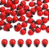 100PCS Mini Ladybug Decor, Tiny Resin Figurines for Crafts