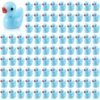 100 Pcs Mini Resin Ducks Tiny Ducks Miniature Duckies Bulk Figures for Garden Micro Landscape Home Prank Game Micro Landscape Aquarium Dollhouse Ornament DIY Handmade School (Light Blue)