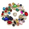 100pcs Mixed Glass Rhinestones for Crafts, Multi-Shape Claw Drill Gems for DIY Wedding Shoes