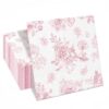 100 Pcs Pink Floral Napkins, Pink and White Cocktail Napkin