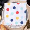 100 Pcs Polka Dot Napkins 2 Ply Disposable Dinner Dessert Paper Rainbow Dots Napkins for Baby Shower Birthday Party Theme Table Decor Supplies
