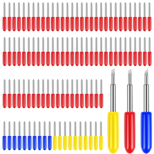 100 Pcs Replacement Blades Compatible with Explore Air 2/Air 3 /Maker/Maker 3/4 Cutting Machines - includ 10PCS Fine-Point Blades, 80PCS Standard Blaeds and 10PCS Deep Cutting Blades