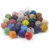 100 PCS Rhinestone Beads, 10 mm 0.4 in Soft Clay Round Beads for Beadable Pens and DIY Crafts, 23 Mixed Colors, Sparkling Beads for Personalized Jewelry and Craft Projects
