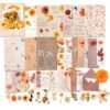 100Pcs Scrapbook Supplies Kit, Vintage Floral Sticker Decoupage Paper Brown
