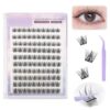 100Pcs Self Adhesive Eyelash Clusters with Tweezer | Press On Cluster Lashes | Pre-Glued No Glue Needed | Reusable False Eyelashes | 11-13mm